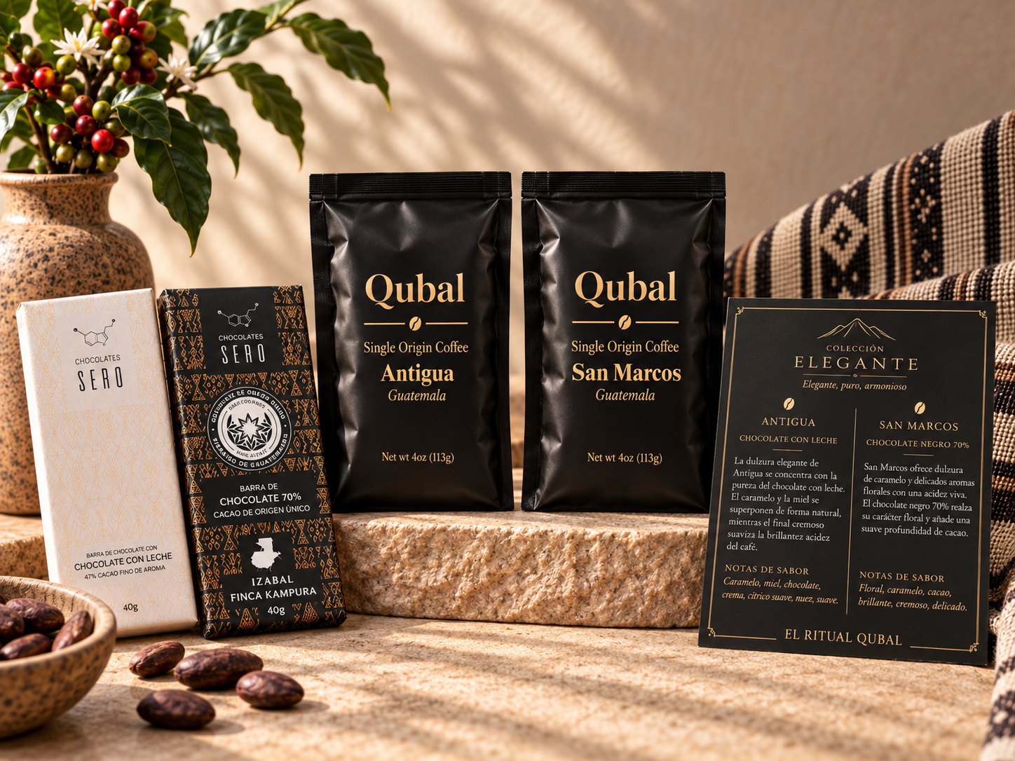Colección Qubal de café y chocolate