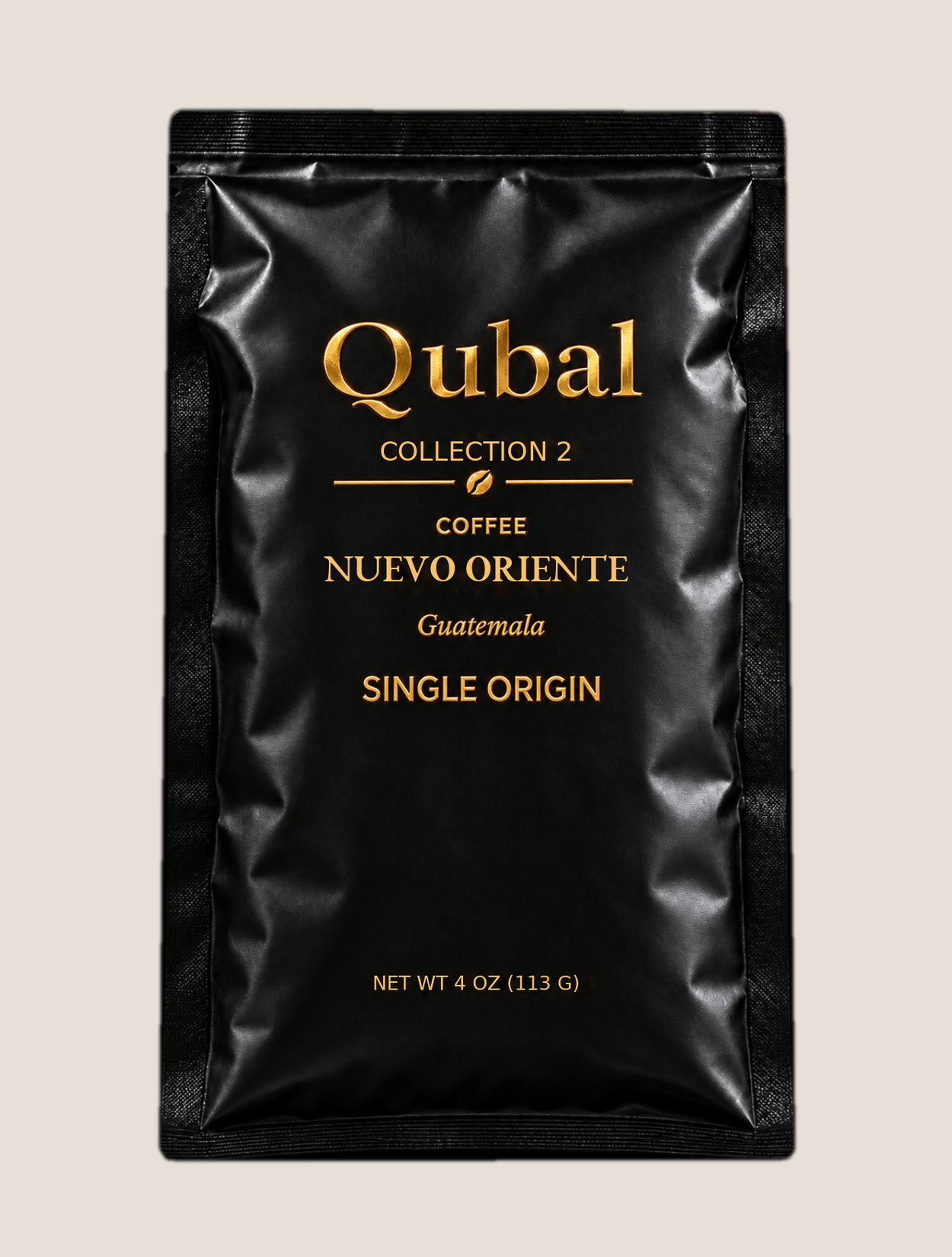 Qubal Nuevo Oriente black regional coffee bag