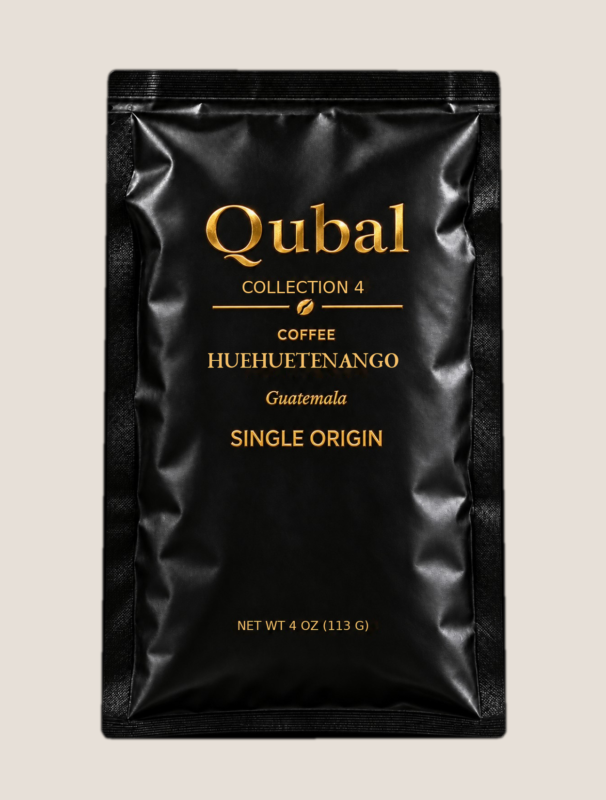 Qubal Huehuetenango black regional coffee bag