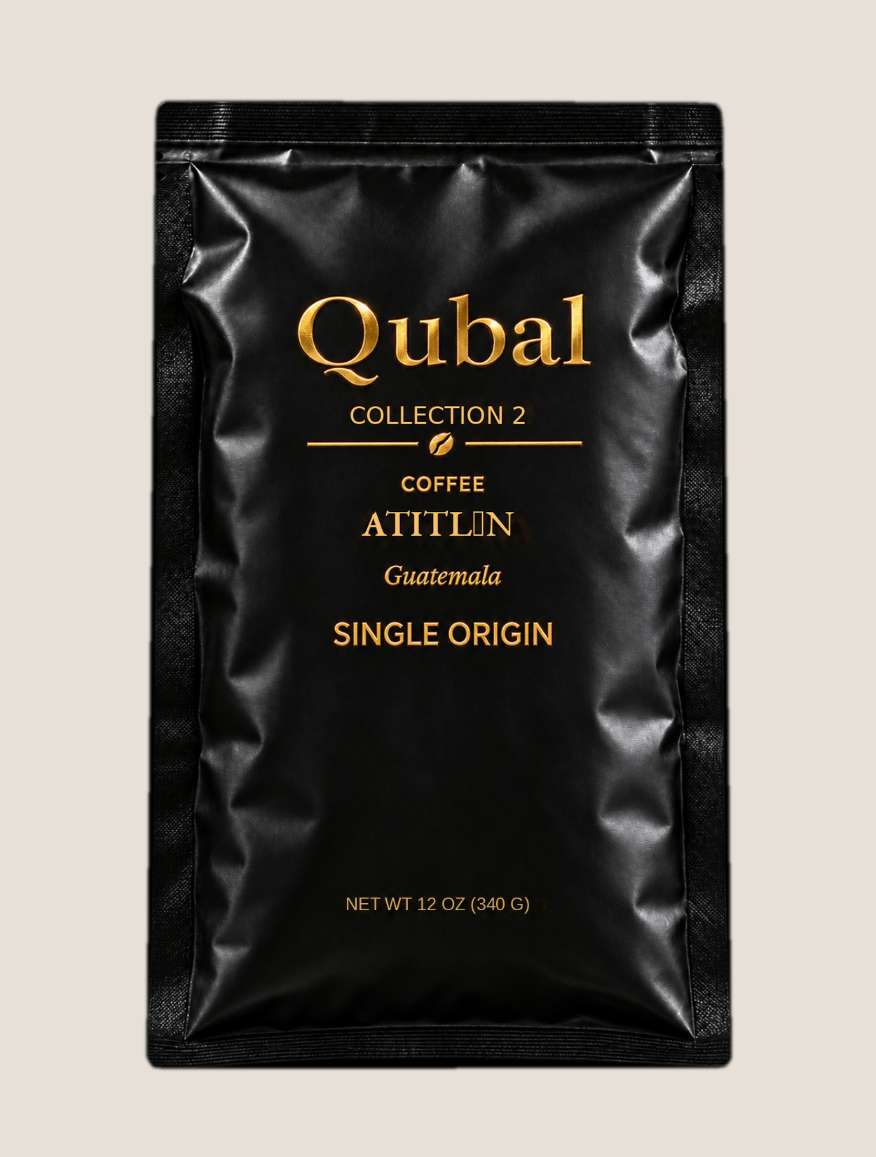 Qubal Atitlán black regional coffee bag