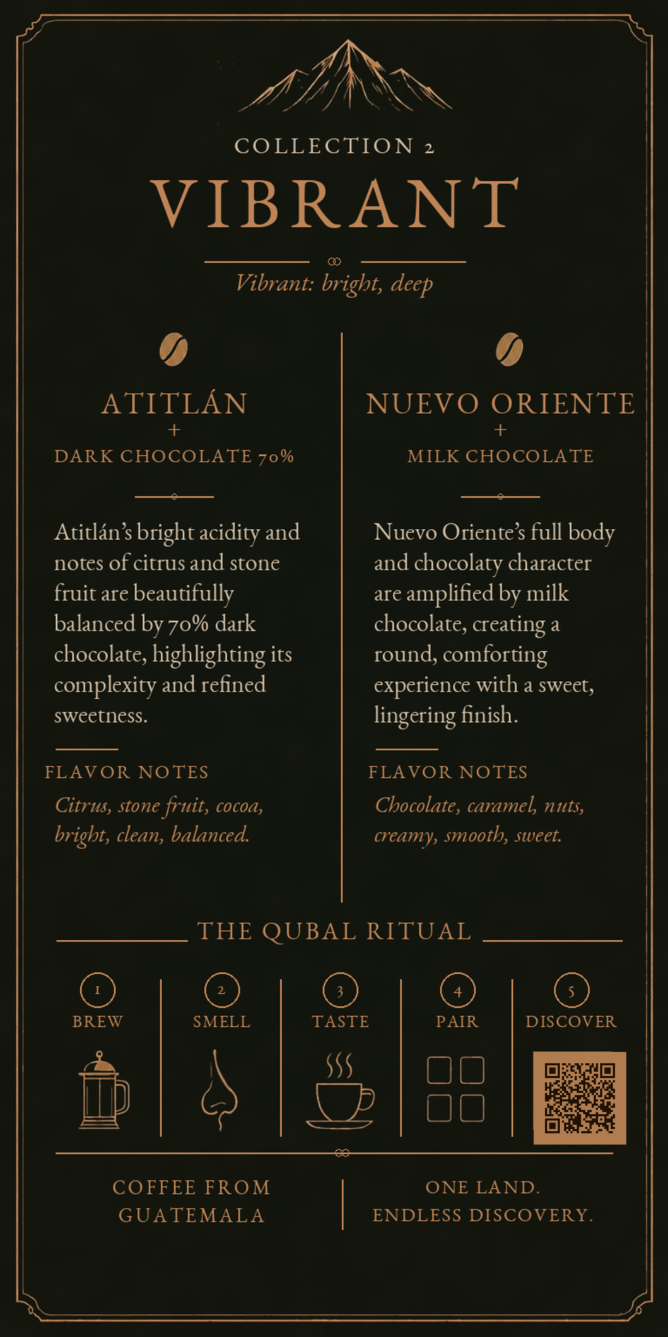 Qubal Collection 2 Vibrant tasting card